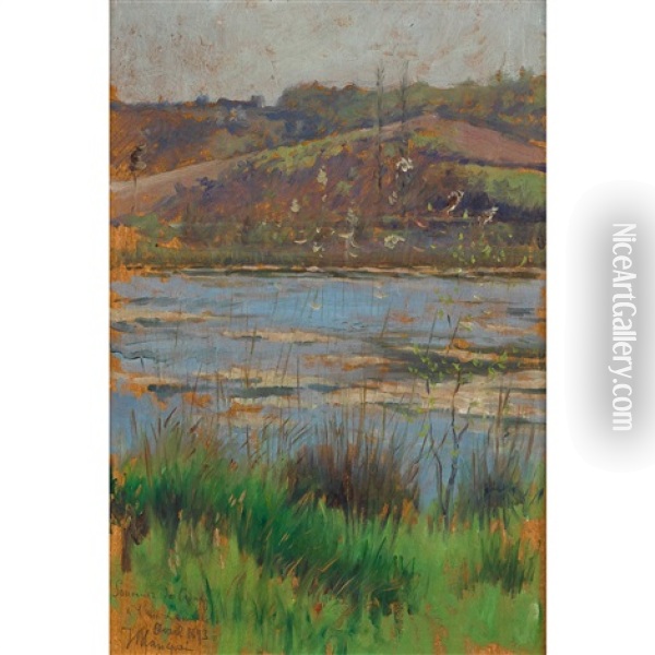 Uferpartie Bei Cernay Oil Painting - Jules Blancpain