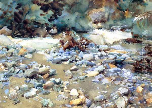 Purtud, Bed of a Glacier Torrent Oil Painting - John Singer Sargent