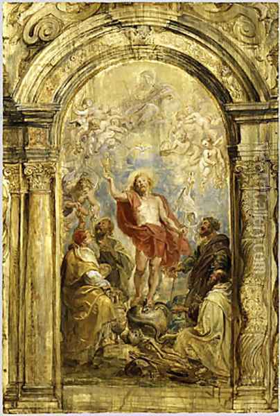 The Glorification of the Eucharist probably ca 1630 Oil Painting - Peter Paul Rubens