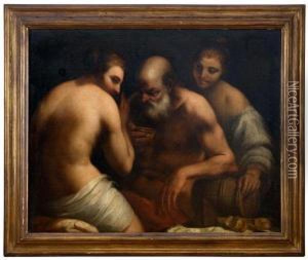 Loth E Le Figlie Oil Painting - Pietro Negri