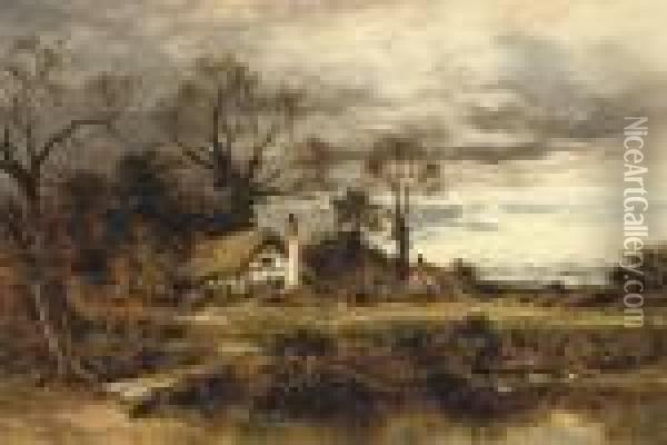 Worcestershire; Stormy Weather Oil Painting - Benjamin Williams Leader