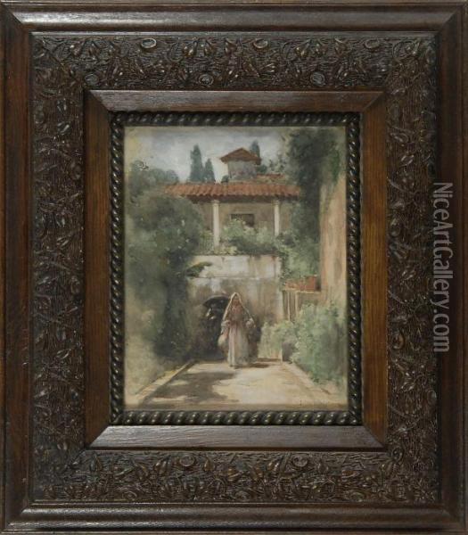 European Villa Oil Painting - Edward Percy Moran