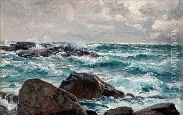 Sea Landscape Oil Painting - Berndt Adolf Lindholm