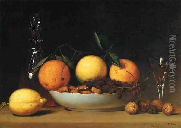 A Dessert (or Still Life with Lemons and Oranges) Oil Painting - Raphaelle Peale