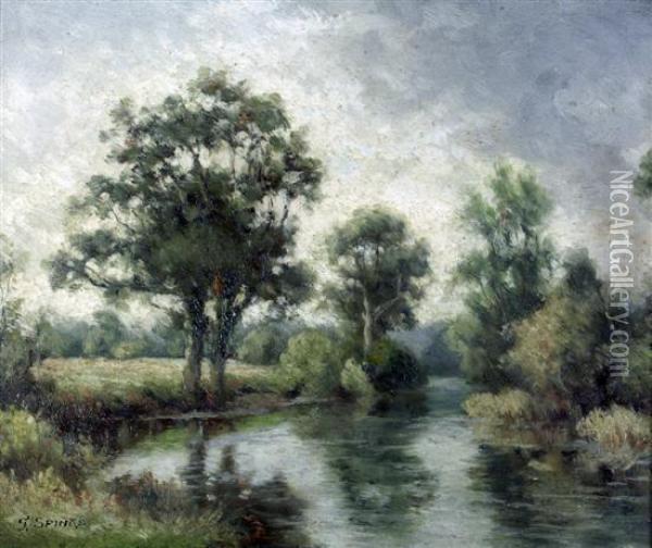 The River Llugwy, Wales Oil Painting - Thomas Spinks