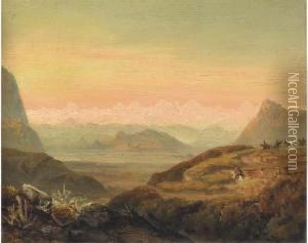 The Road To Santiago De Chile Oil Painting - Josef Carl Berthold Puttner