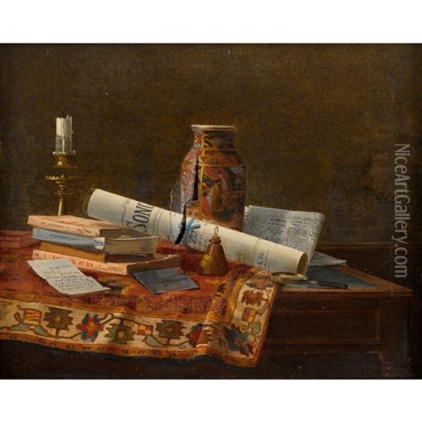 Reading Table Oil Painting - Nicholas Alden Brooks