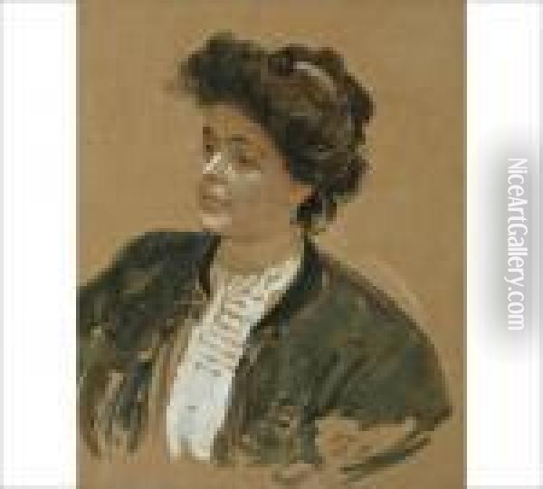 Portrait Of A Lady Oil Painting - Ilya Efimovich Efimovich Repin