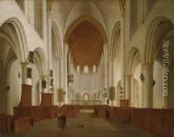 Innenraum Der Kirche St.bavo In Haarlem Oil Painting - Hendrick Van Vliet
