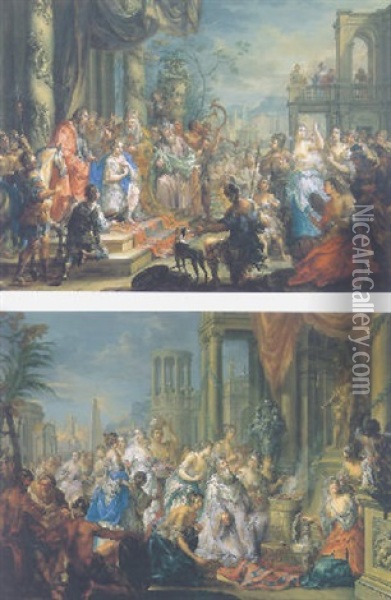 David Anointed By Samuel Oil Painting - Johann Georg Platzer