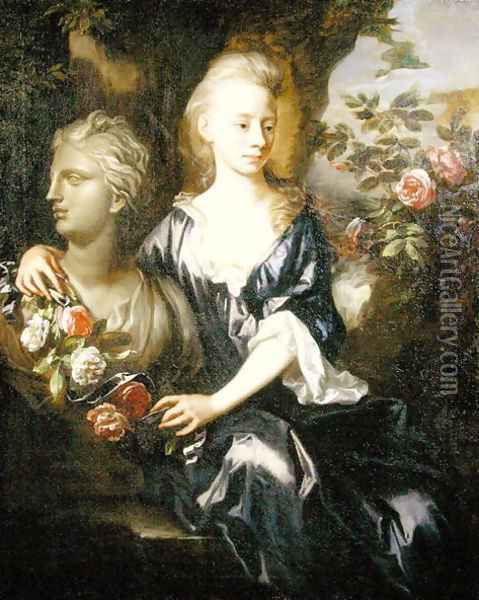 Portrait of Isabella Willis (d.1727) c.1690 Oil Painting - Johann Closterman