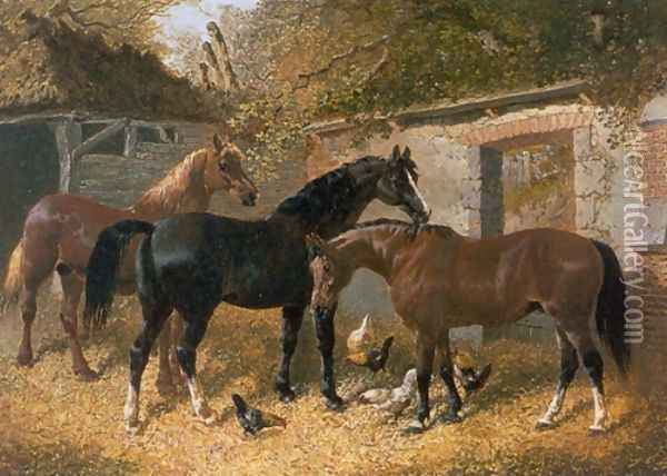 In the Barnyard Oil Painting - John Frederick Herring Snr