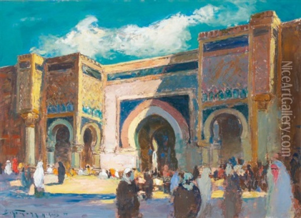 Meknes Oil Painting - Adolf Behrmann