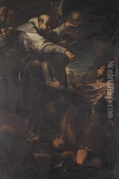 San Benedetto Dispensa La Comunione Al 
Duca Guglielmo Di Aquitania Oil Painting - Daniel Van Den Dyck