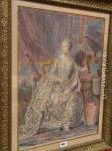 Madame De Pompadour Oil Painting - Maurice Quentin de La Tour