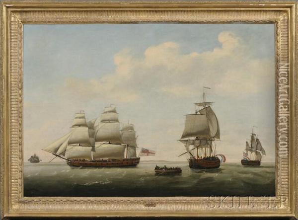 Royal Navy Squadron Oil Painting - Francis Holman
