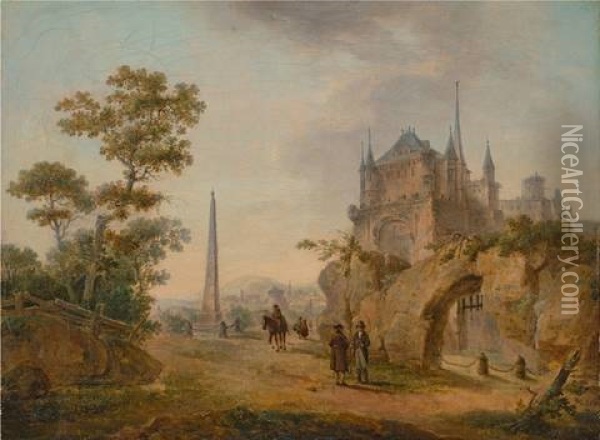 Fantasy Landscape Of Ermenonville Oil Painting - Hubert Robert
