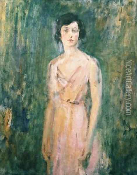 Lady in a Pink Dress 1927 Oil Painting - Ambrose McEvoy