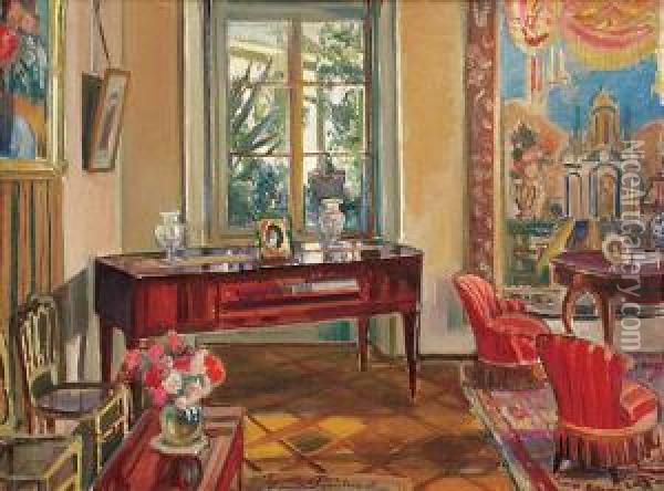 Wnetrze Salonu Oil Painting - Ignacy Pienkowski