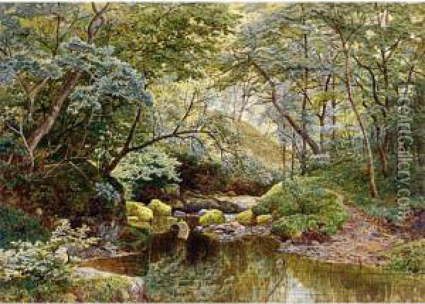 The Silver Brook Oil Painting - S.G. William Roscoe