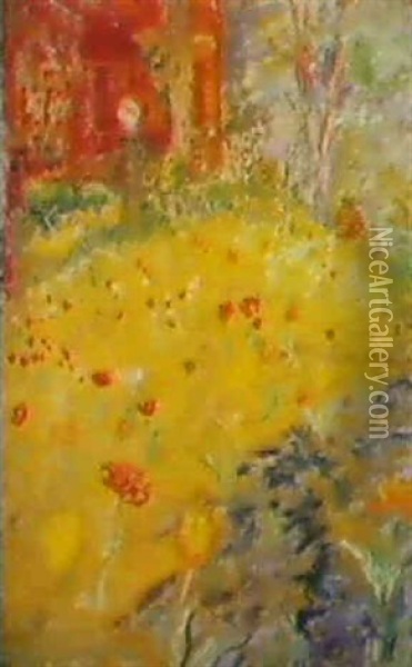 Forar I Haven Oil Painting - Sigrid (Maria) Hjerten