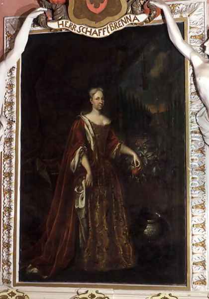 Magdalena Augusta, Duchess of Sachsen-Gotha-Altenburg, between 1708-32 Oil Painting - Christian Schilbach