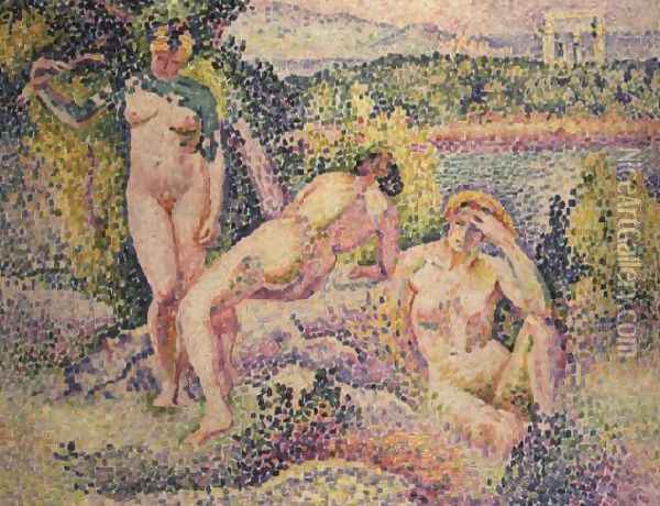 Three Nudes, 1906 Oil Painting - Henri Edmond Cross