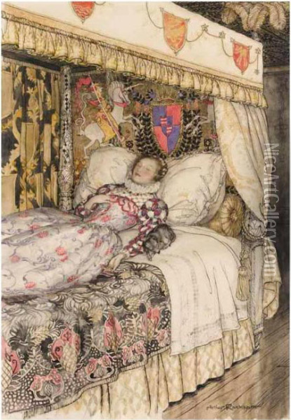 Sleeping Beauty Oil Painting - Arthur Rackham