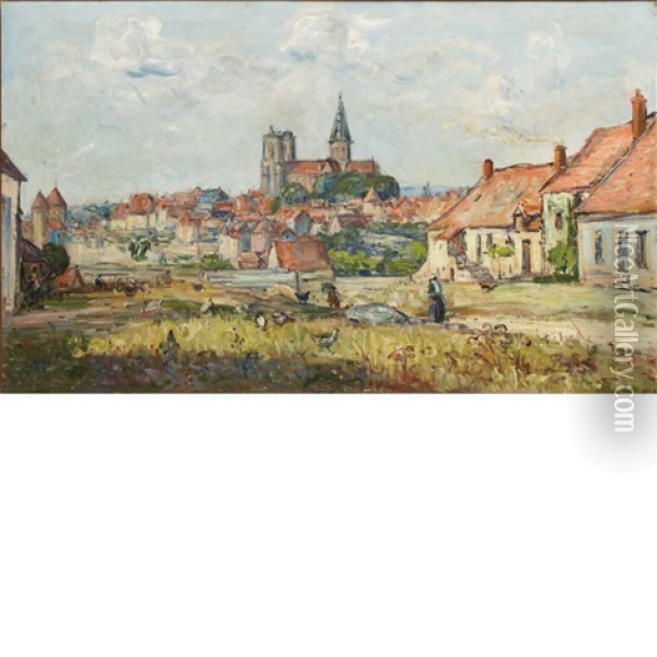 View Of A Town Oil Painting - Gustave Madelain