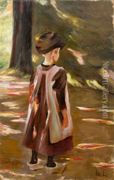 Standing Girl - Study To Schulgang In Laren Oil Painting - Max Liebermann