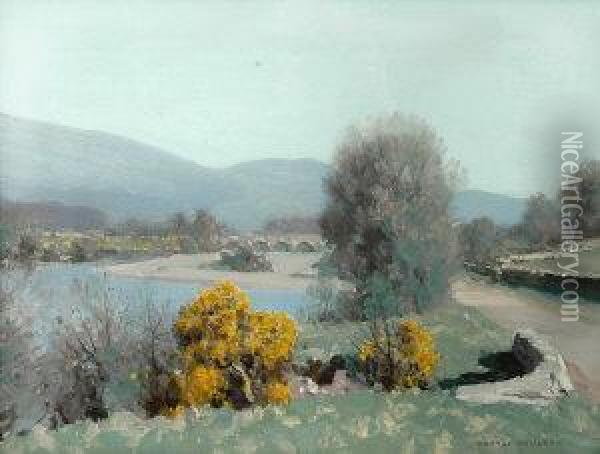 Loch Fyne Towards Inveraray Oil Painting - George Houston