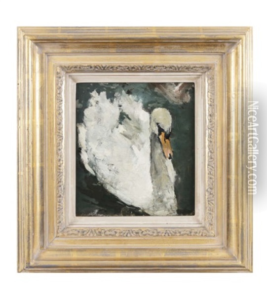 The Swan Oil Painting - Arthur James Stark
