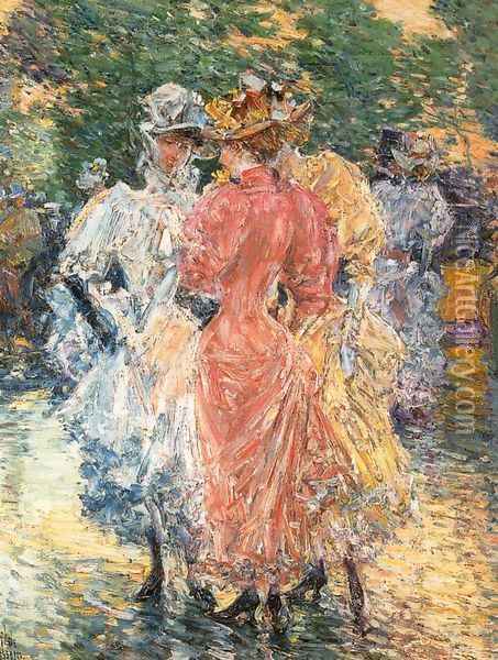 Conversation on the Avenue Oil Painting - Childe Hassam