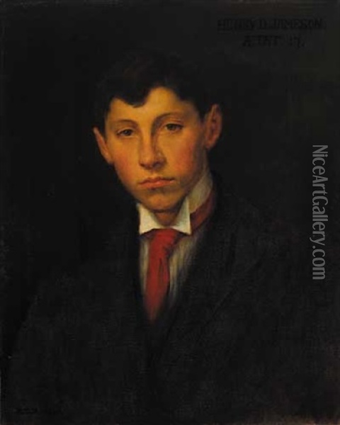 Henry D. Jameson, Aged 17 Oil Painting - Sarah Cecilia Harrison