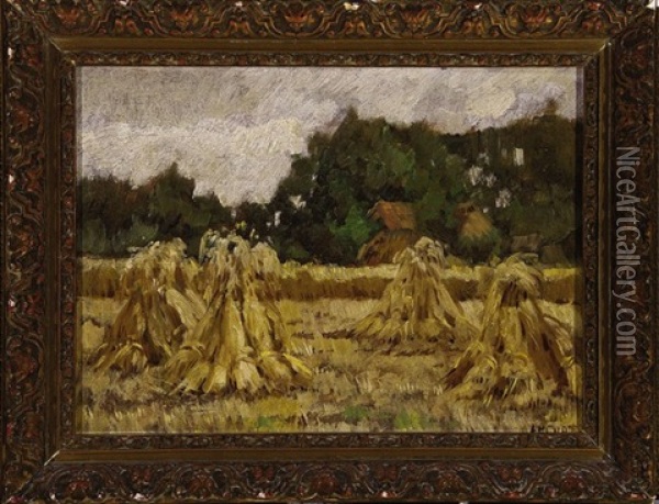 Haystacks Oil Painting - Arnold Marc Gorter