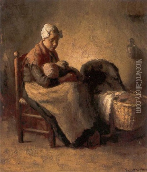 Motherhood Oil Painting - Bernard de Hoog
