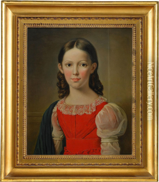 Portratt Av Froken Ebba Ottiliana Von Francken Oil Painting - Axel Johan Fagerplan