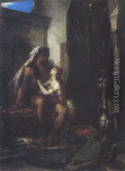 Samson Et Dalila Oil Painting - Henri Leopold Levy