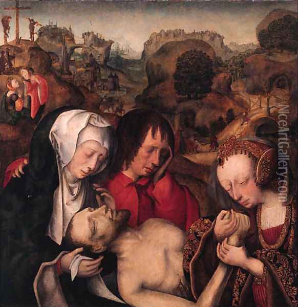 The Lamentation, the Entombment taking place beyond Oil Painting - Master of the Virgo inter Virgines