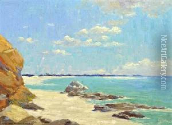 Maine Beach Oil Painting - Frank Reed Whiteside
