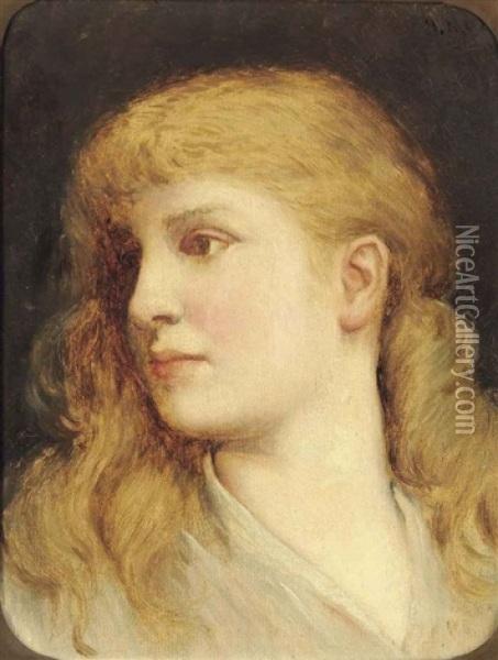 Portrait Of A Girl Oil Painting - Gabriel von Max