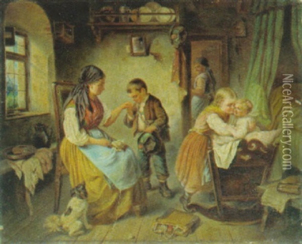Der Kleine Gratulant Oil Painting - Joseph Haier