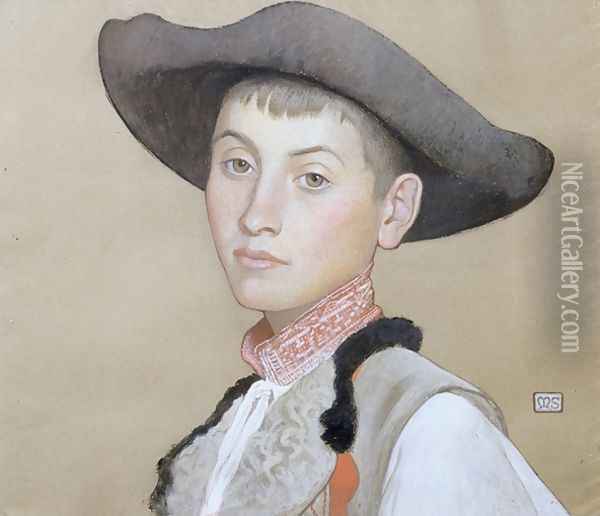 A Young Slovak Oil Painting - Marianne Preindelsberger Stokes