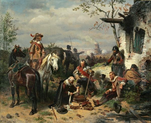 A Break In The Action Oil Painting - Wilhelm Camphausen