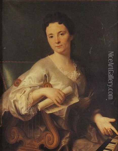 Portrait De Musicienne Oil Painting - Jean-Baptiste Santerre