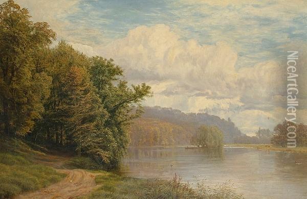 Cliveden Ferry On Thames Oil Painting - Alfred Benjamin Cole