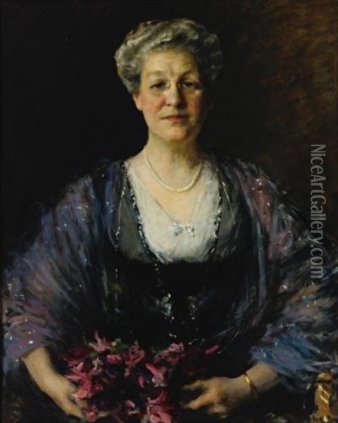 Portrait Of Matilda Herbert Lloyd Oil Painting - William Merritt Chase