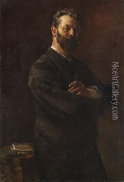 Portrat Des Zeichenlehrers Arthur Haferkorn Oil Painting - Otto Greiner