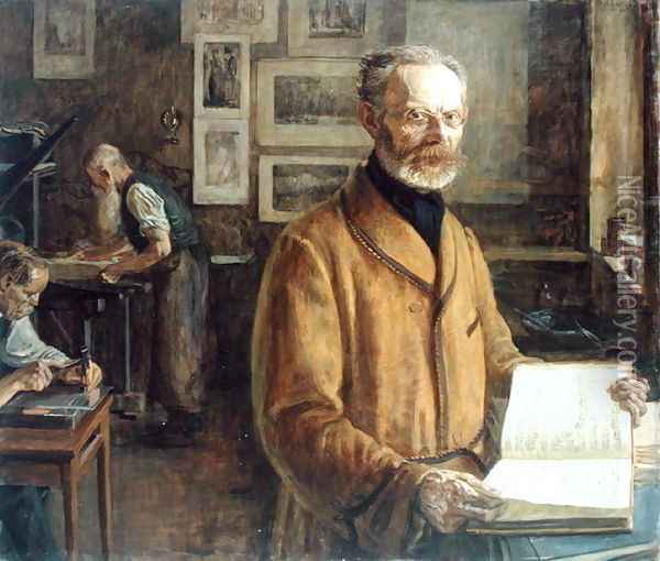 Friedrich Chrysander 1826-1901 Oil Painting - Leopold Karl Walter von Kalckreuth