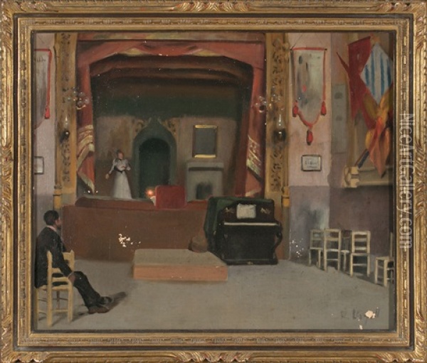 Interior De Teatro Oil Painting - Ricardo Urgell
